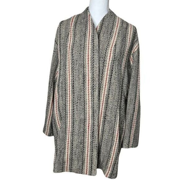 ba&sh Manteau Yumi Muscade Patterned Knit Coat Medium - Picture 9 of 14